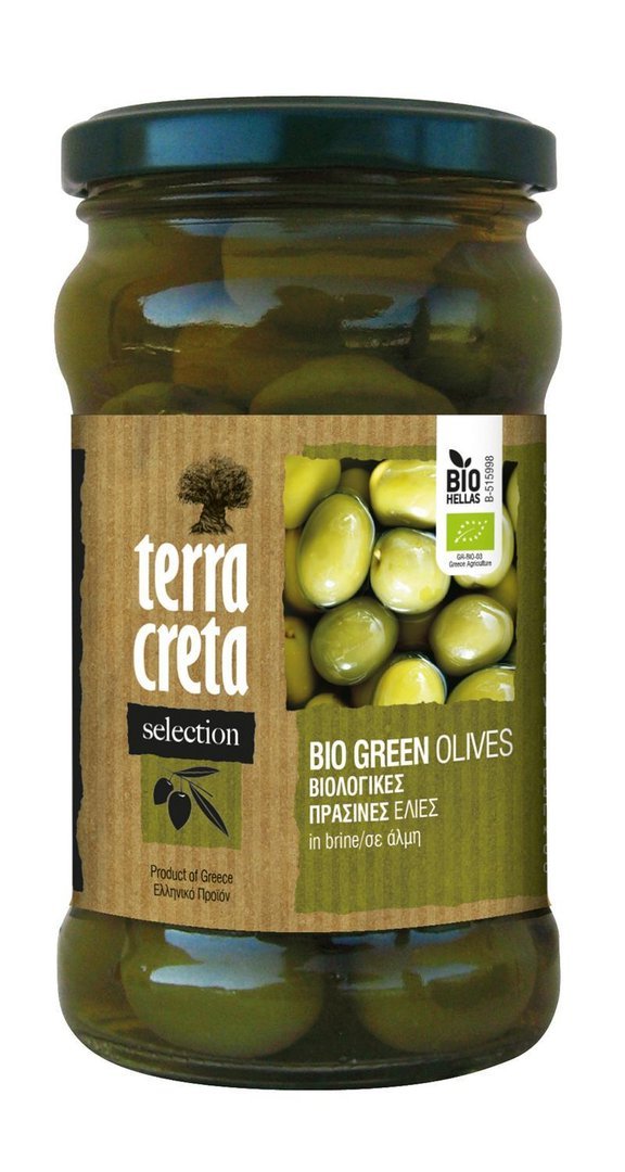 Naturbelassene grüne ganze Oliven  Terra Creta  (unpitted) 160gr