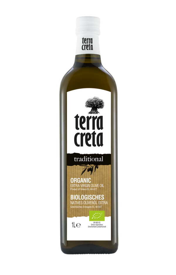Naturbelassenes Kreta  Olivenöl 1l Flasche Traditional Line Terra Creta